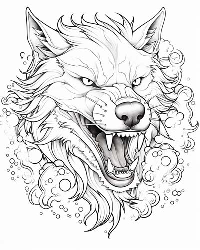 dire wolf coloring page