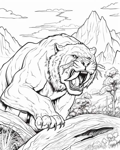 smilodon coloring page