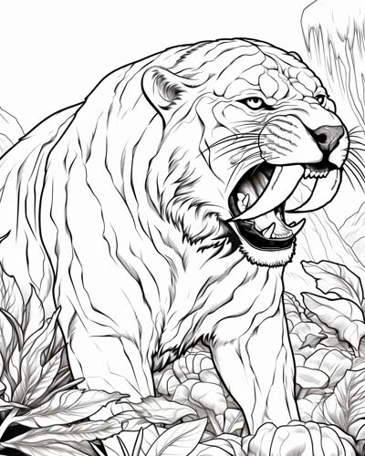 smilodon coloring page