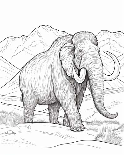 wooly mammoth coloring page