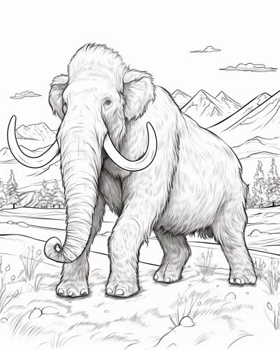 wooly mammoth coloring page