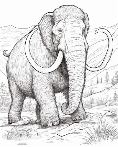 wooly mammoth coloring page