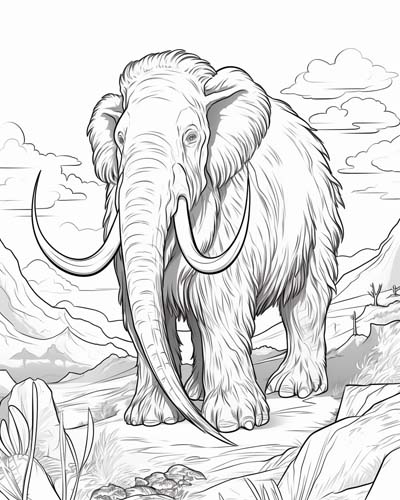 wooly mammoth coloring page