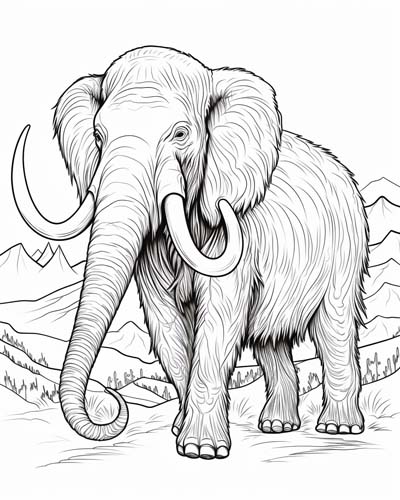 wooly mammoth coloring page