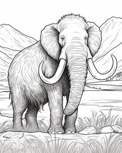 wooly mammoth coloring page