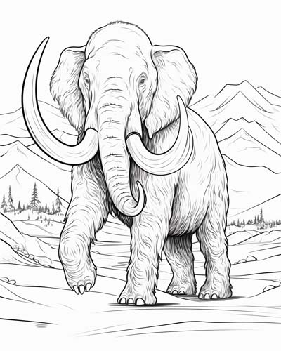 wooly mammoth coloring page