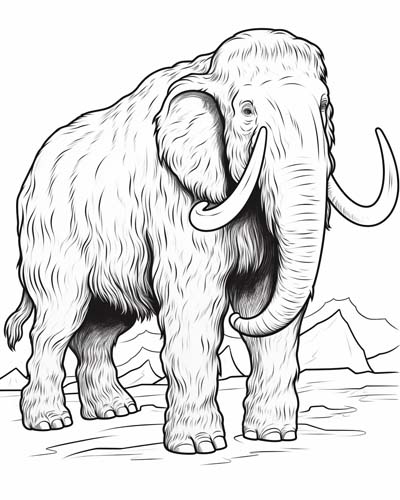 wooly mammoth coloring page