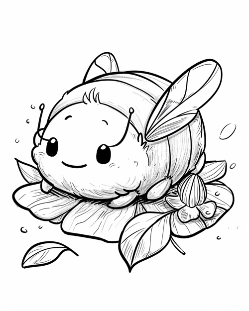 coloring page of a bumblebee plushy
