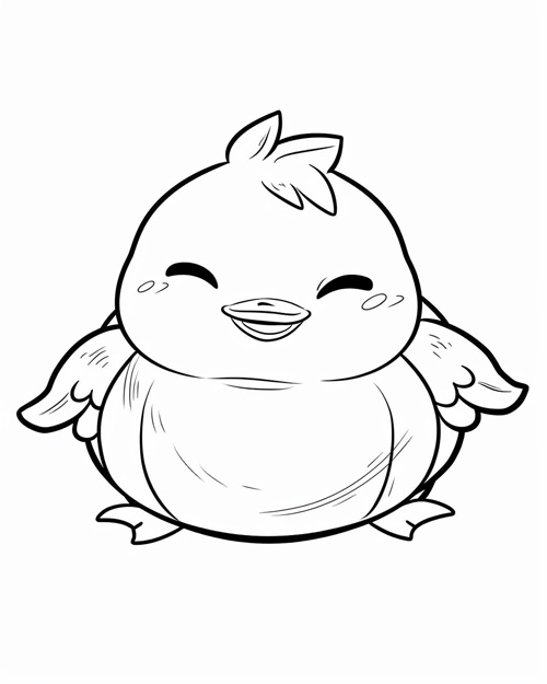 coloring page of a duck plushy