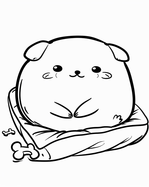 coloring page of a puppy plushy