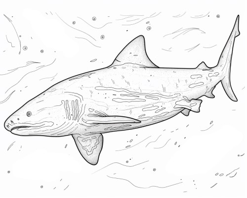 coloring page of a greenland shark