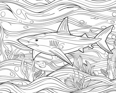 coloring page of a mako shark