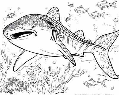 coloring page of a whale shark