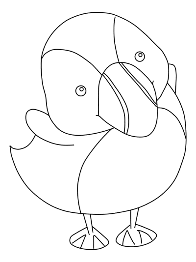 cute puffin coloring page