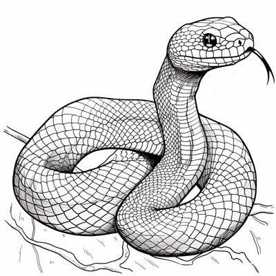 green snake coloring page