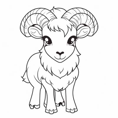 cute bighorn sheep coloring page