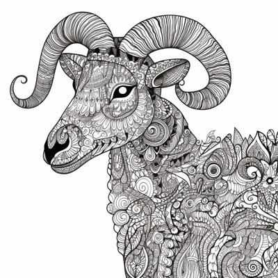 bighorn sheep adult coloring page