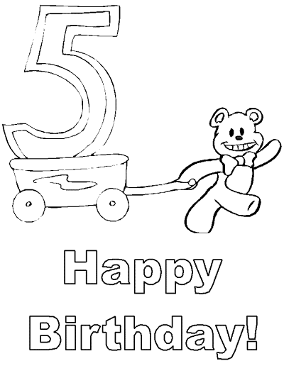 teddy bear birthday coloring book pages