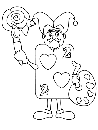 Alice in Wonderland painting roses coloring pages