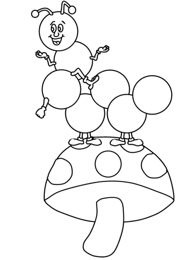 Alice in Wonderland's caterpillar coloring pages