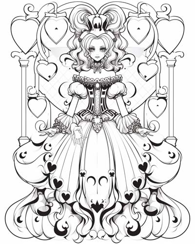 Queen of Hearts coloring page