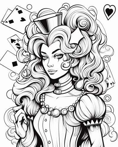 Queen of Hearts coloring page