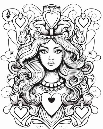 Queen of Hearts coloring page