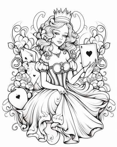 Queen of Hearts coloring page