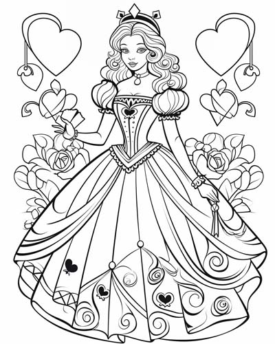 Queen of Hearts coloring page