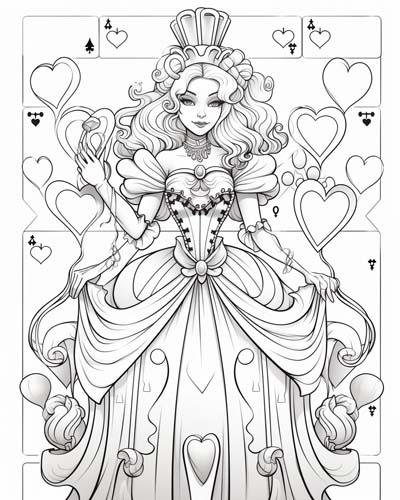 Queen of Hearts coloring page