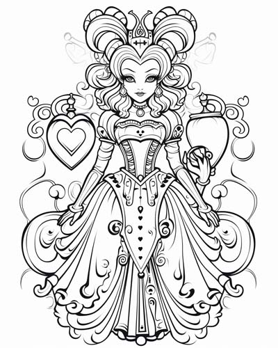 Queen of Hearts coloring page