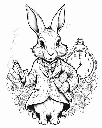 White Rabbit coloring page