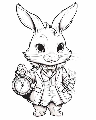 White Rabbit coloring page