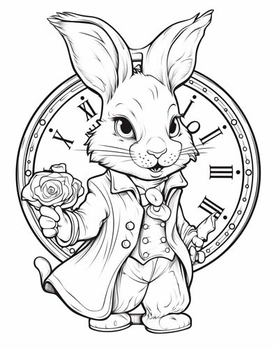 White Rabbit coloring page