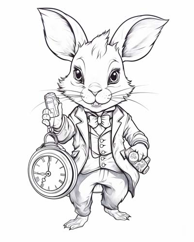 White Rabbit coloring page