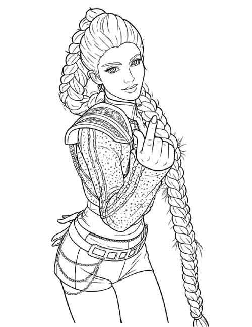 k-pop demon hunters coloring page of Rumi