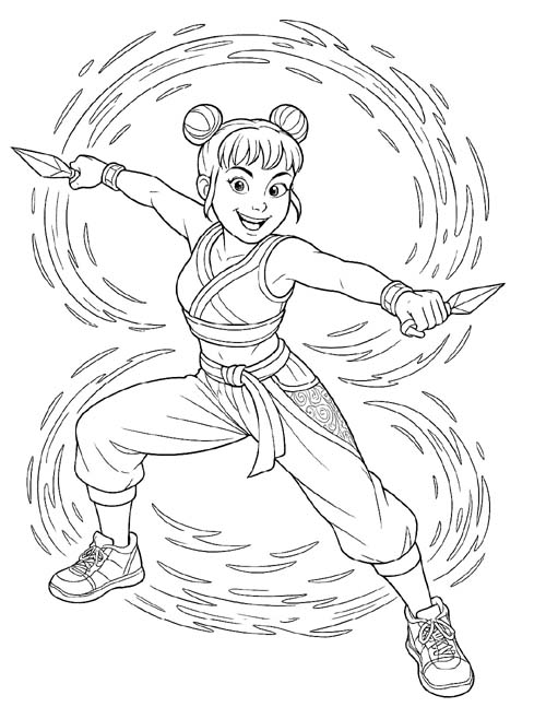 k-pop demon hunters coloring page of Zoey