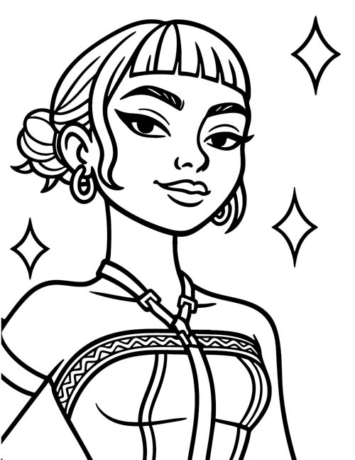 k-pop demon hunters coloring page of Zoey