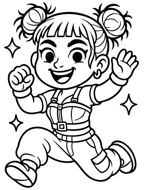k-pop demon hunters preschool coloring page of Zoey