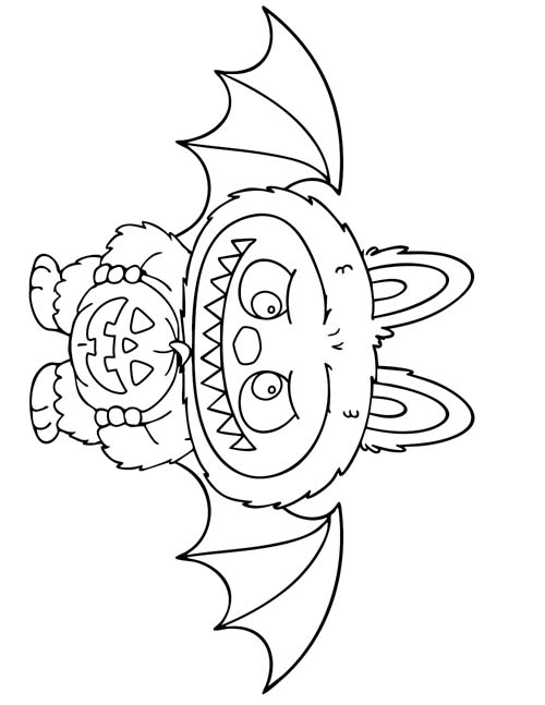 labubu coloring page of bat character