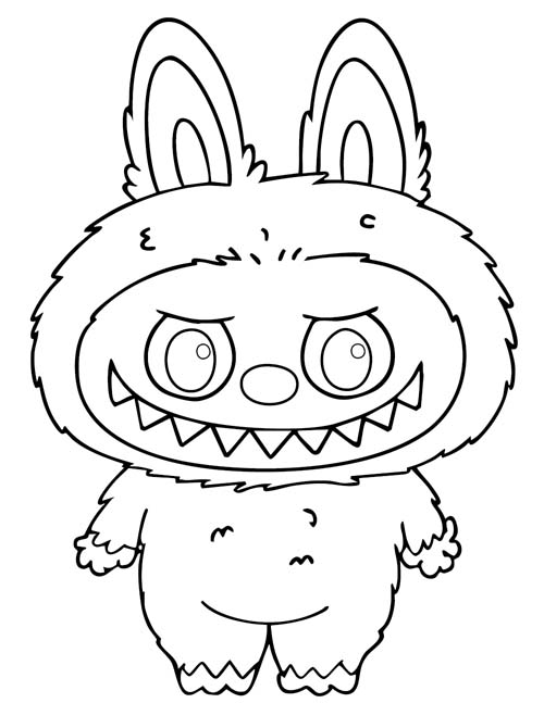labubu coloring page of basic character