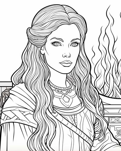 Celtic goddess Brigid coloring page