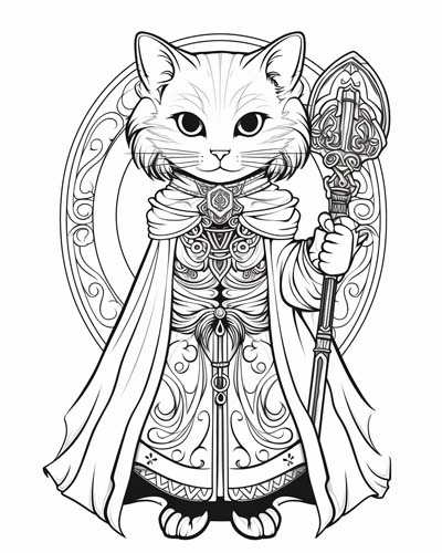 Celtic Cat Sidhe coloring page