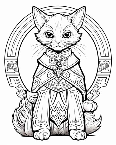 Celtic Cat Sidhe coloring page