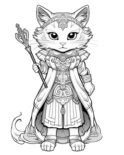 Celtic Cat Sidhe coloring page