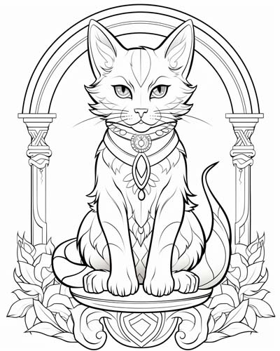 Celtic Cat Sidhe coloring page