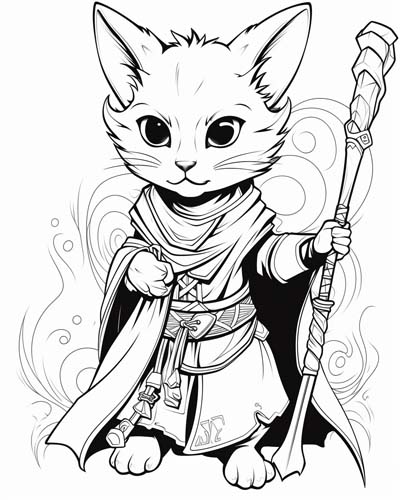 Celtic Cat Sidhe coloring page