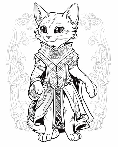 Celtic Cat Sidhe coloring page