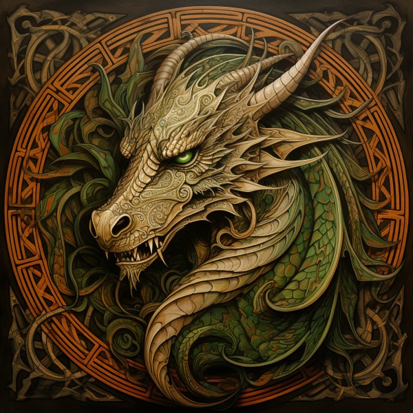 artwork of a Celtic dragon