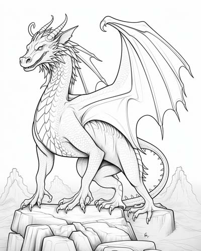Celtic dragon coloring page